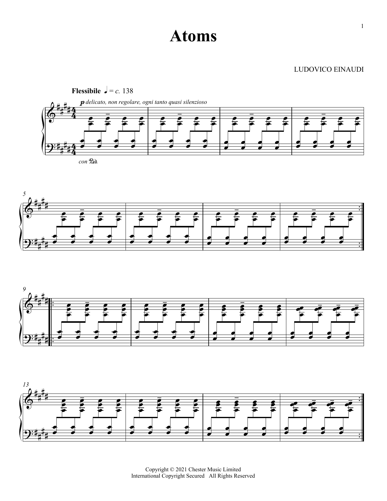 Download Ludovico Einaudi Atoms Sheet Music and learn how to play Piano Solo PDF digital score in minutes