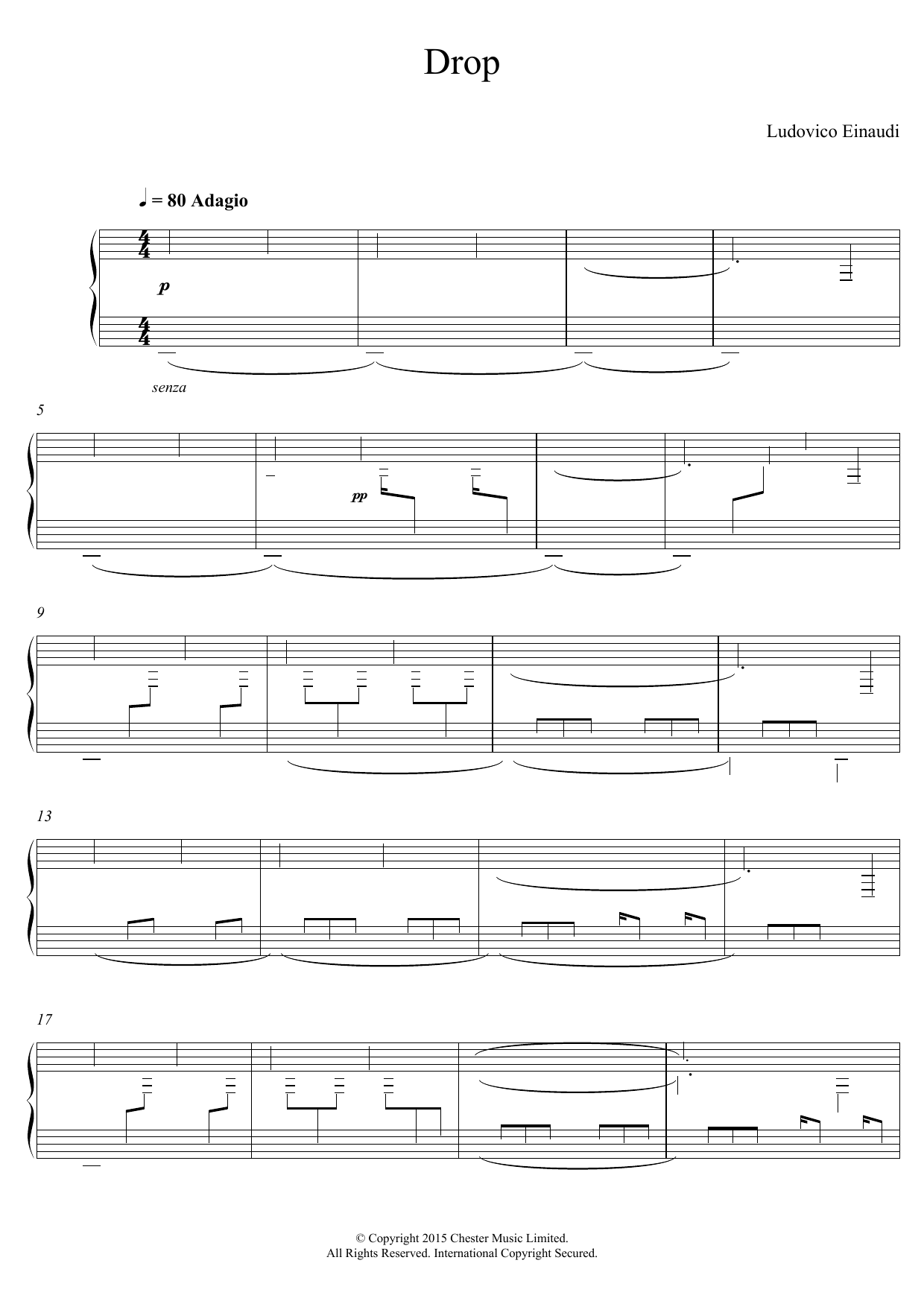 Download Ludovico Einaudi Drop Sheet Music and learn how to play Piano PDF digital score in minutes