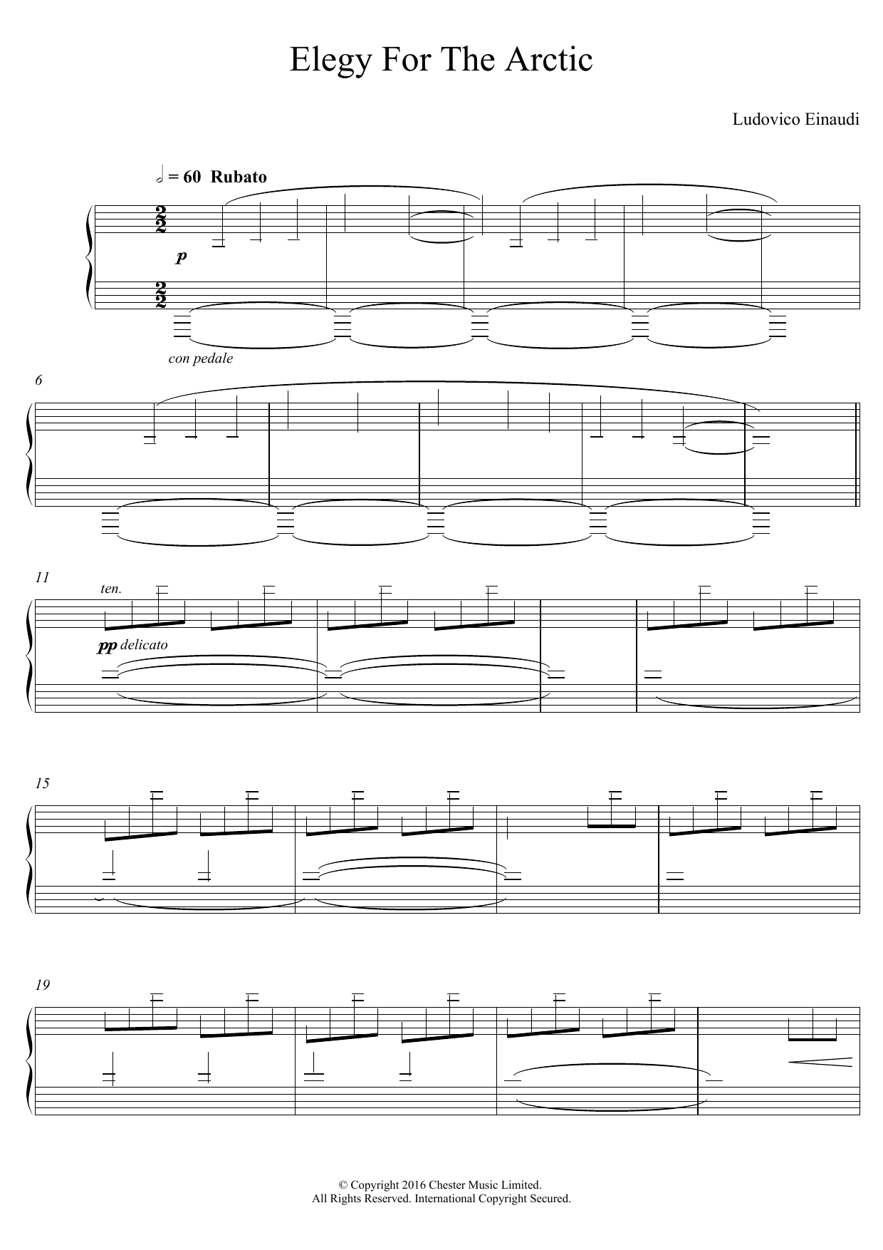 Download Ludovico Einaudi Elegy For The Arctic Sheet Music and learn how to play Educational Piano PDF digital score in minutes