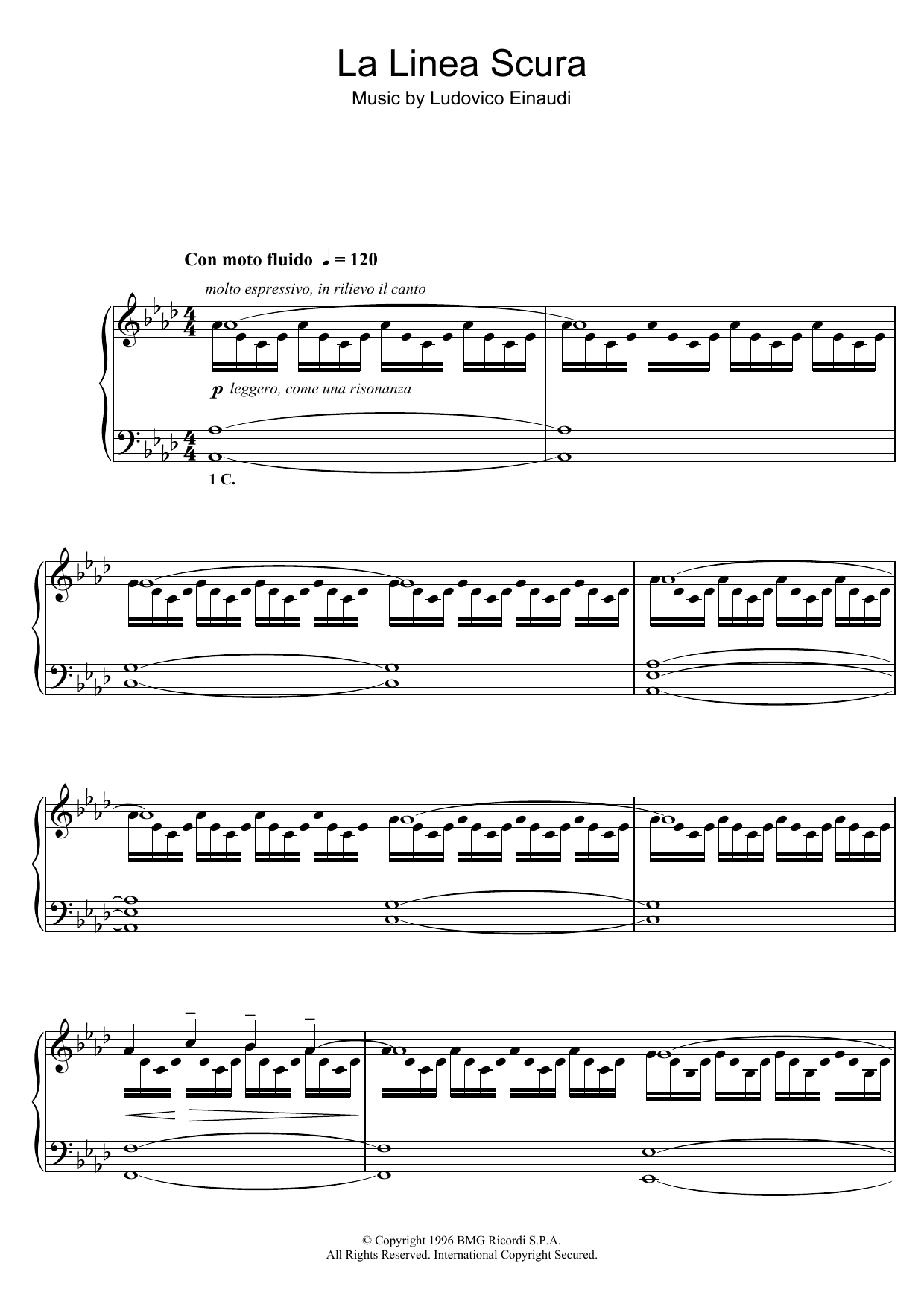 Download Ludovico Einaudi La Linea Scura Sheet Music and learn how to play Piano PDF digital score in minutes