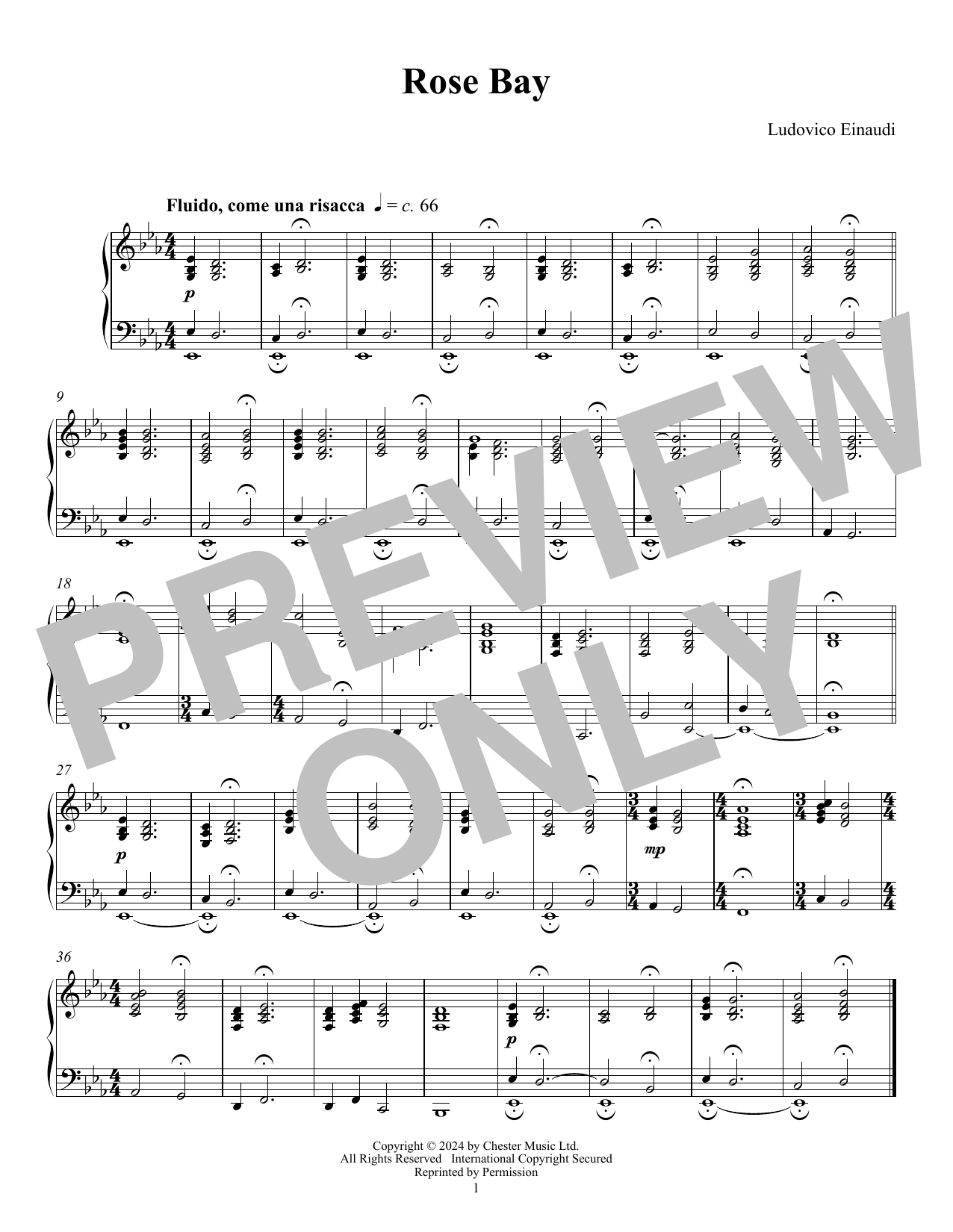 Download Ludovico Einaudi Rose Bay Sheet Music and learn how to play Piano Solo PDF digital score in minutes