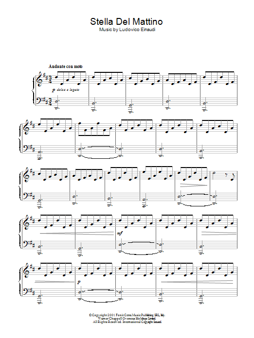 Download Ludovico Einaudi Stella Del Mattino Sheet Music and learn how to play Piano PDF digital score in minutes