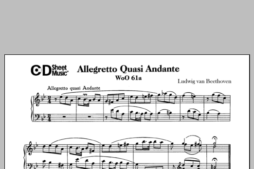 Download Ludwig van Beethoven Allegretto Quasi Andante In G Minor, Woo 61a Sheet Music and learn how to play Piano Solo PDF digital score in minutes