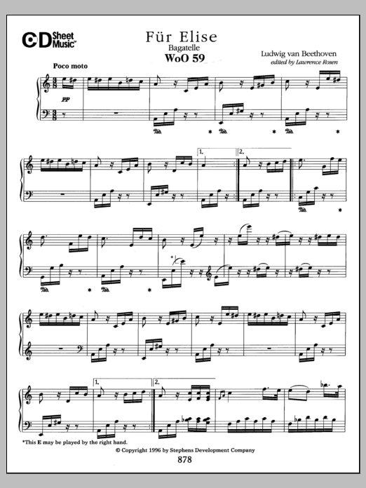 Download Ludwig van Beethoven Bagatelle, Fur Elise, Woo 59 Sheet Music and learn how to play Piano Solo PDF digital score in minutes