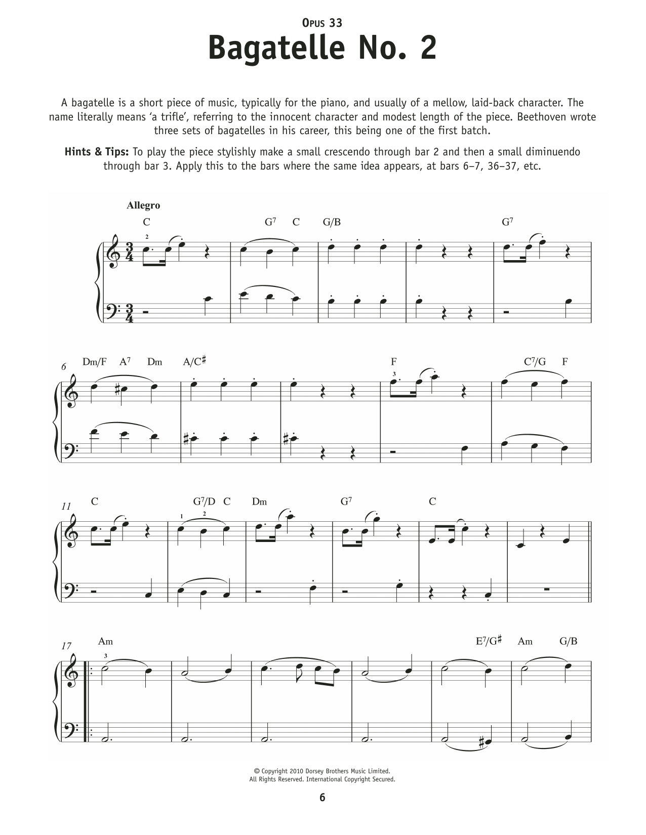 Download Ludwig Van Beethoven Bagatelle Sheet Music and learn how to play Really Easy Piano PDF digital score in minutes