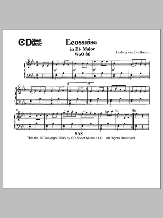 Download Ludwig van Beethoven Minuet In E-flat Major, Woo 82 Sheet Music and learn how to play Piano Solo PDF digital score in minutes