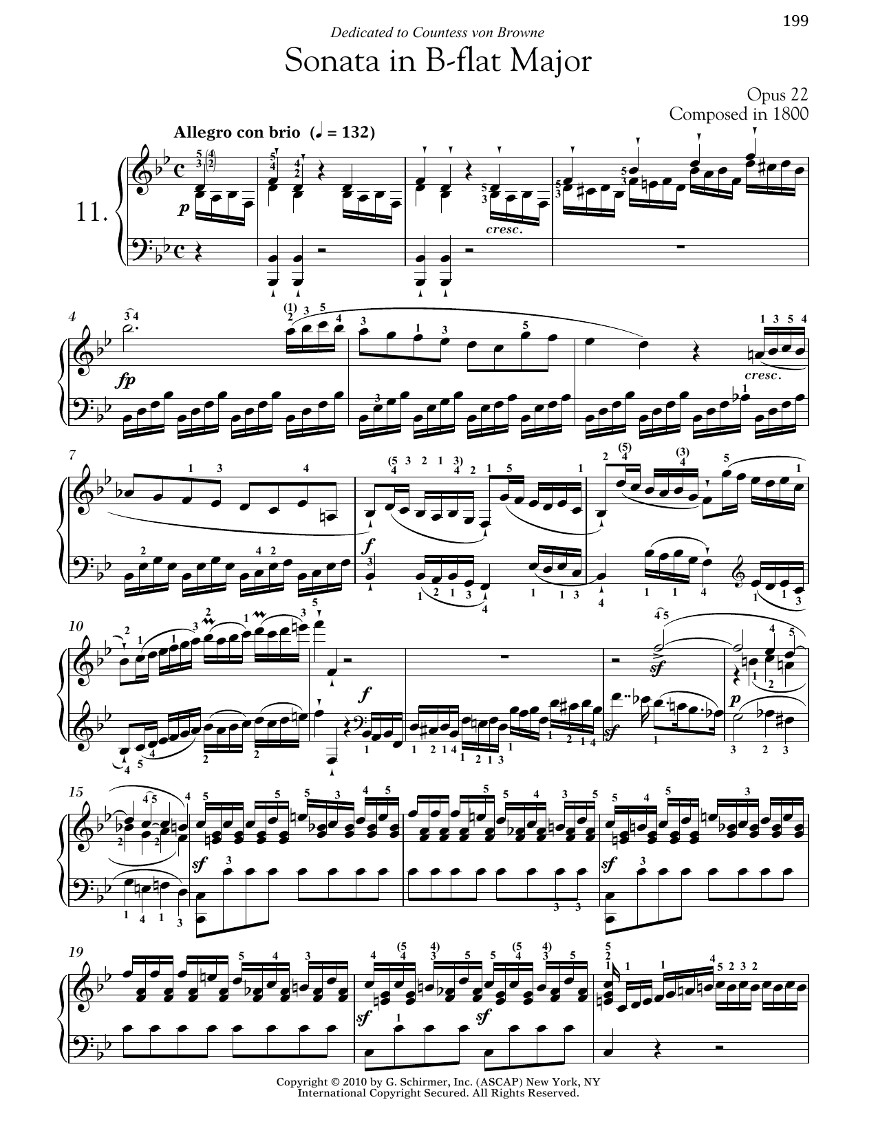 Download Ludwig van Beethoven Piano Sonata No. 11 In B-flat Major, Op. 22 Sheet Music and learn how to play Piano PDF digital score in minutes