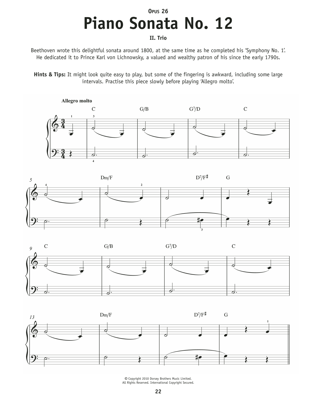 Download Ludwig Van Beethoven Piano Sonata No. 12, 2nd mvt. Sheet Music and learn how to play Really Easy Piano PDF digital score in minutes