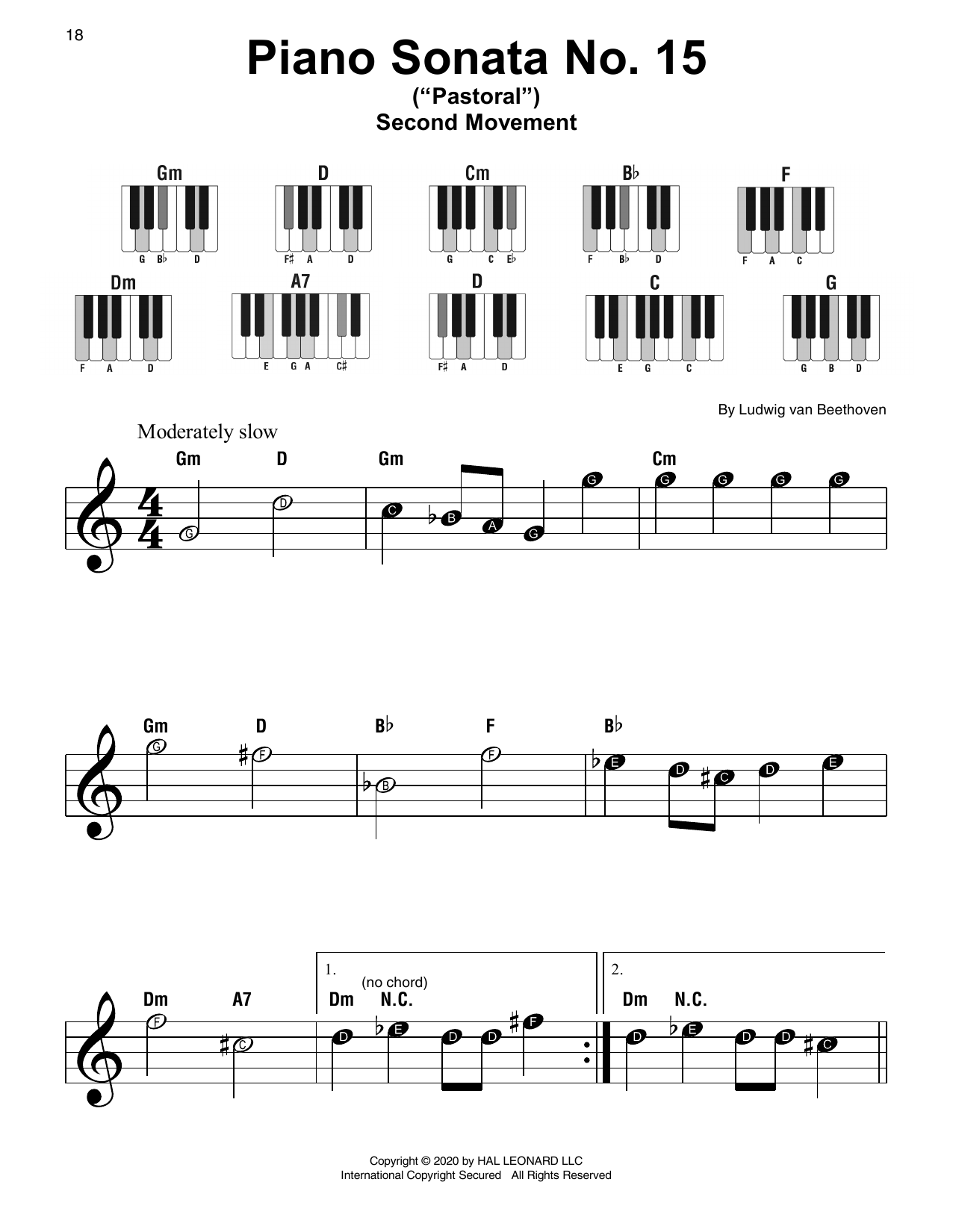 Download Ludwig van Beethoven Piano Sonata No. 15 In D Major, Op. 28 (