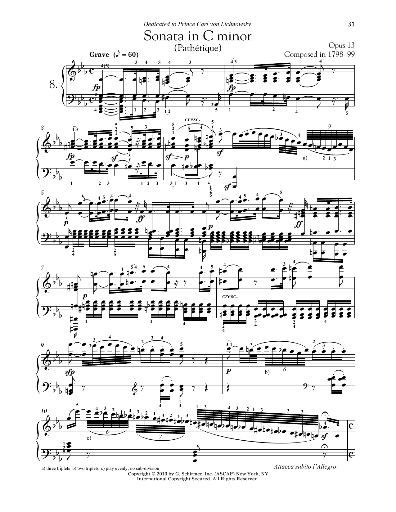Download Ludwig van Beethoven Piano Sonata No. 8 In C Minor, Op. 13 