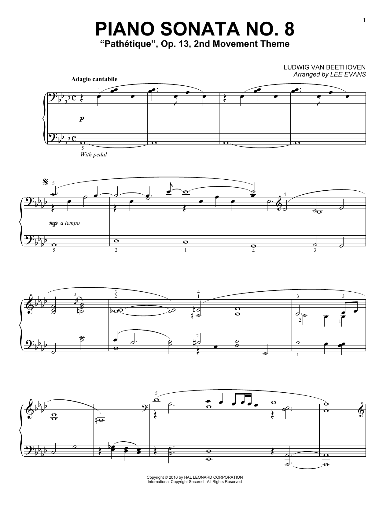 Download Lee Evans Piano Sonata No. 8, Op. 13 (