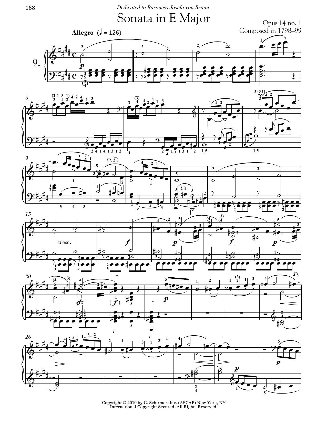 Download Ludwig van Beethoven Piano Sonata No. 9 In E Major, Op. 14, No. 1 Sheet Music and learn how to play Piano PDF digital score in minutes