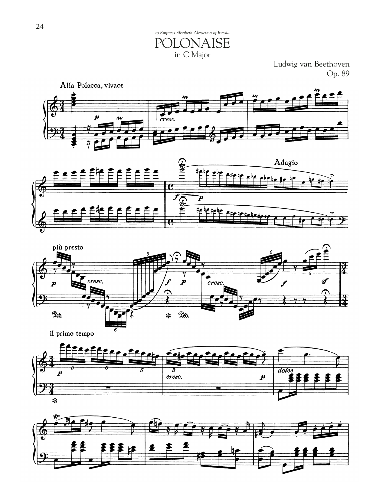 Download Ludwig van Beethoven Polonaise, Op. 89 Sheet Music and learn how to play Piano Solo PDF digital score in minutes