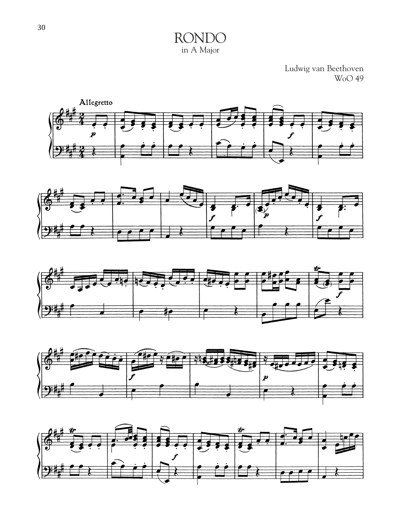 Download Ludwig van Beethoven Rondo, WoO 49 Sheet Music and learn how to play Piano Solo PDF digital score in minutes