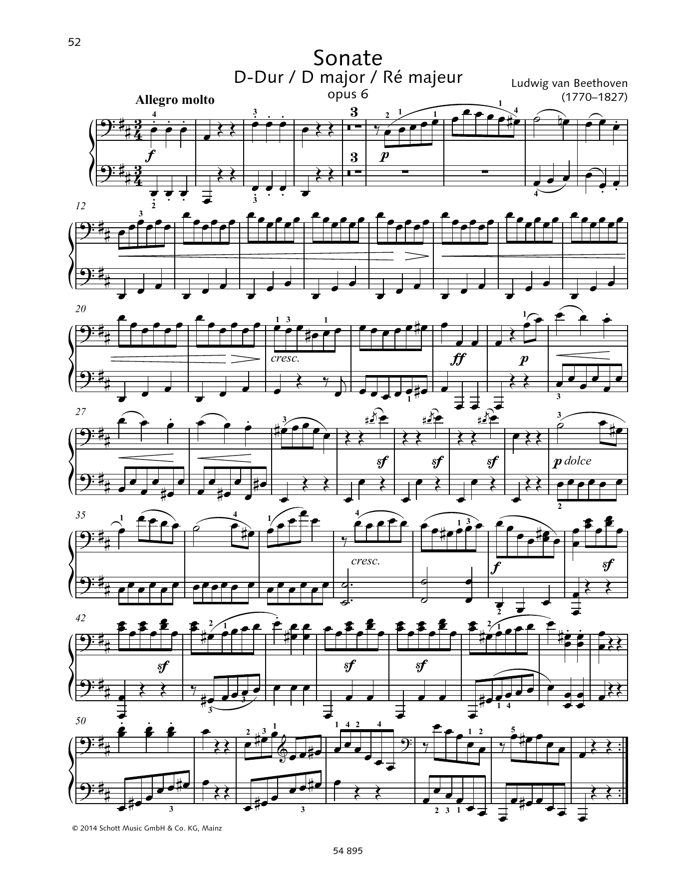 Download Ludwig van Beethoven Sonata D Major Sheet Music and learn how to play Piano Duet PDF digital score in minutes