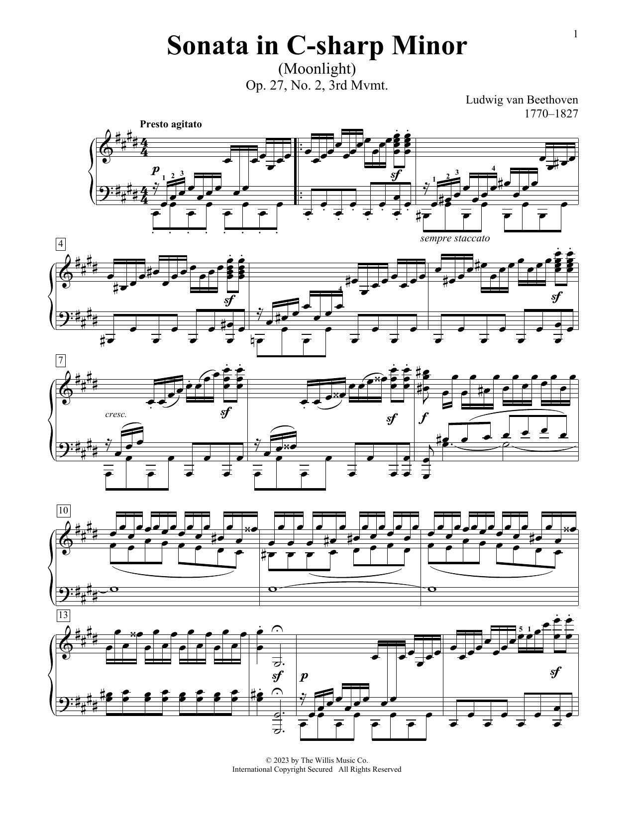 Download Ludwig van Beethoven Sonata In C-Sharp Minor 