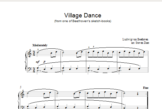 Download Ludwig van Beethoven Village Dance Sheet Music and learn how to play Piano PDF digital score in minutes