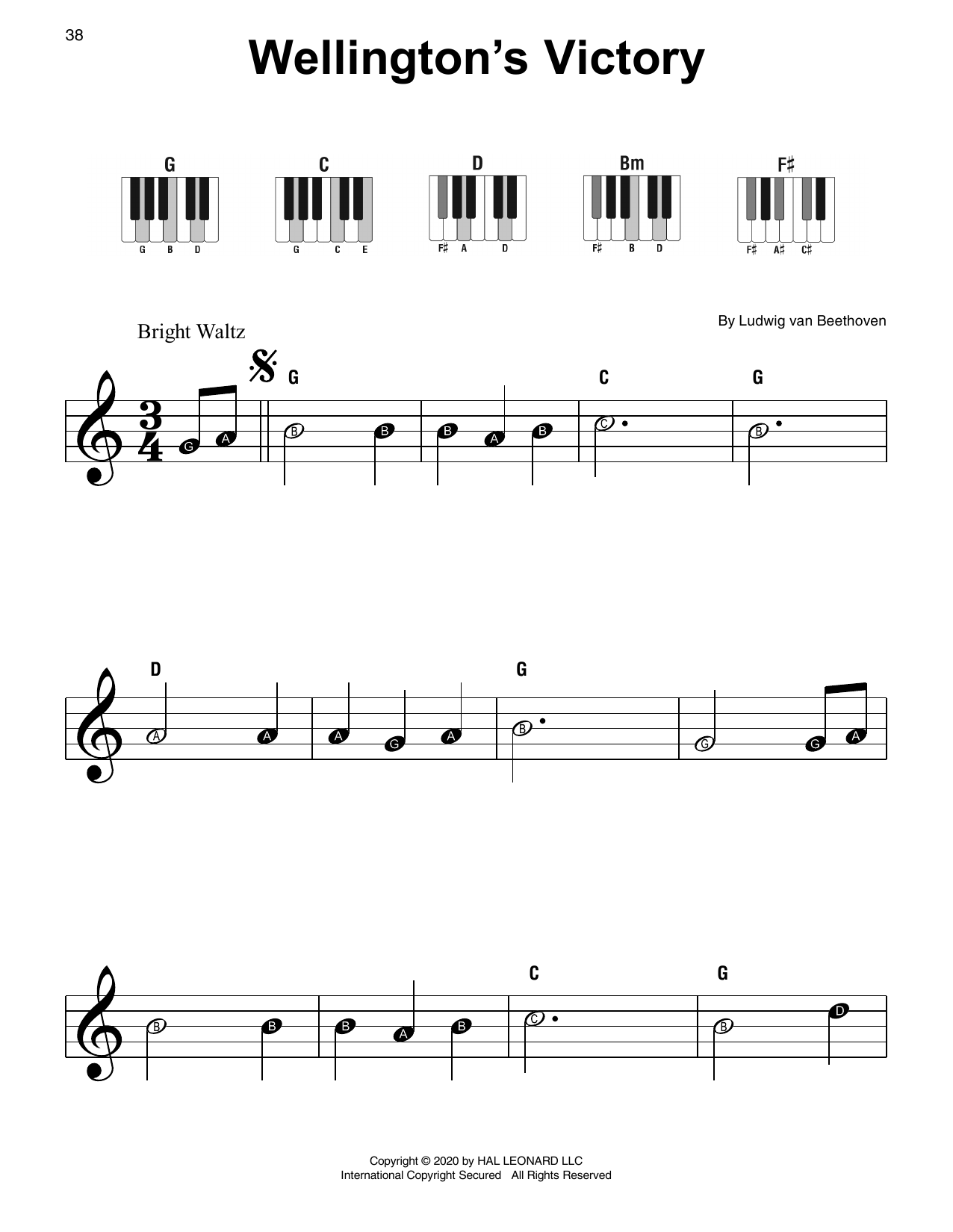 Download Ludwig van Beethoven Wellington's Victory Sheet Music and learn how to play Super Easy Piano PDF digital score in minutes