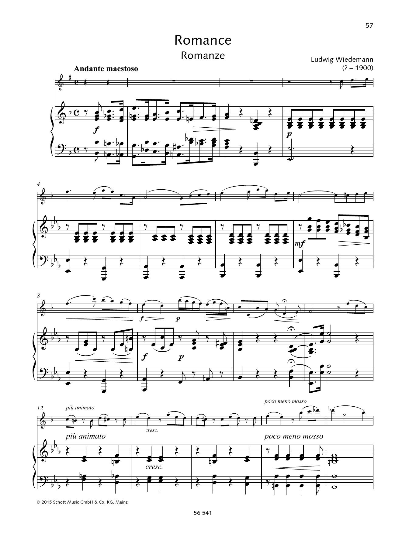 Download Ludwig Wiedemann Romance Sheet Music and learn how to play Woodwind Solo PDF digital score in minutes