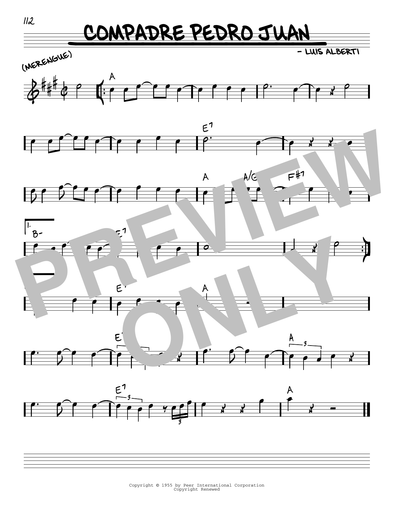 Download Luis Alberti Compadre Pedro Juan Sheet Music and learn how to play Real Book – Melody & Chords PDF digital score in minutes
