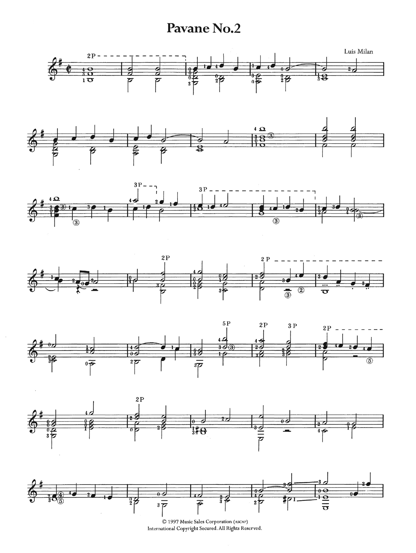 Download Luis de Milan Pavane No. 2 Sheet Music and learn how to play Guitar PDF digital score in minutes