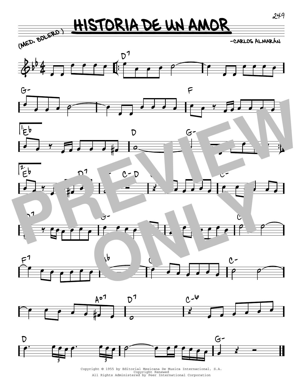 Download Luis Miguel Historia De Un Amor Sheet Music and learn how to play Real Book – Melody & Chords PDF digital score in minutes