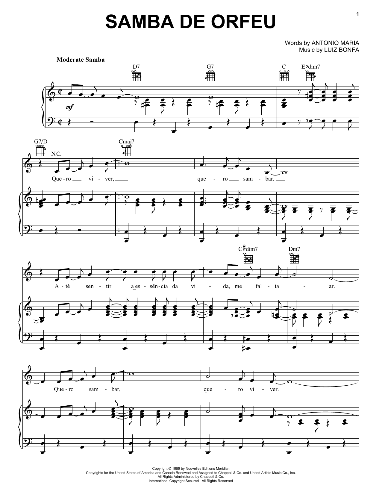 Download Luiz Bonfa Samba De Orfeu Sheet Music and learn how to play Guitar Tab PDF digital score in minutes