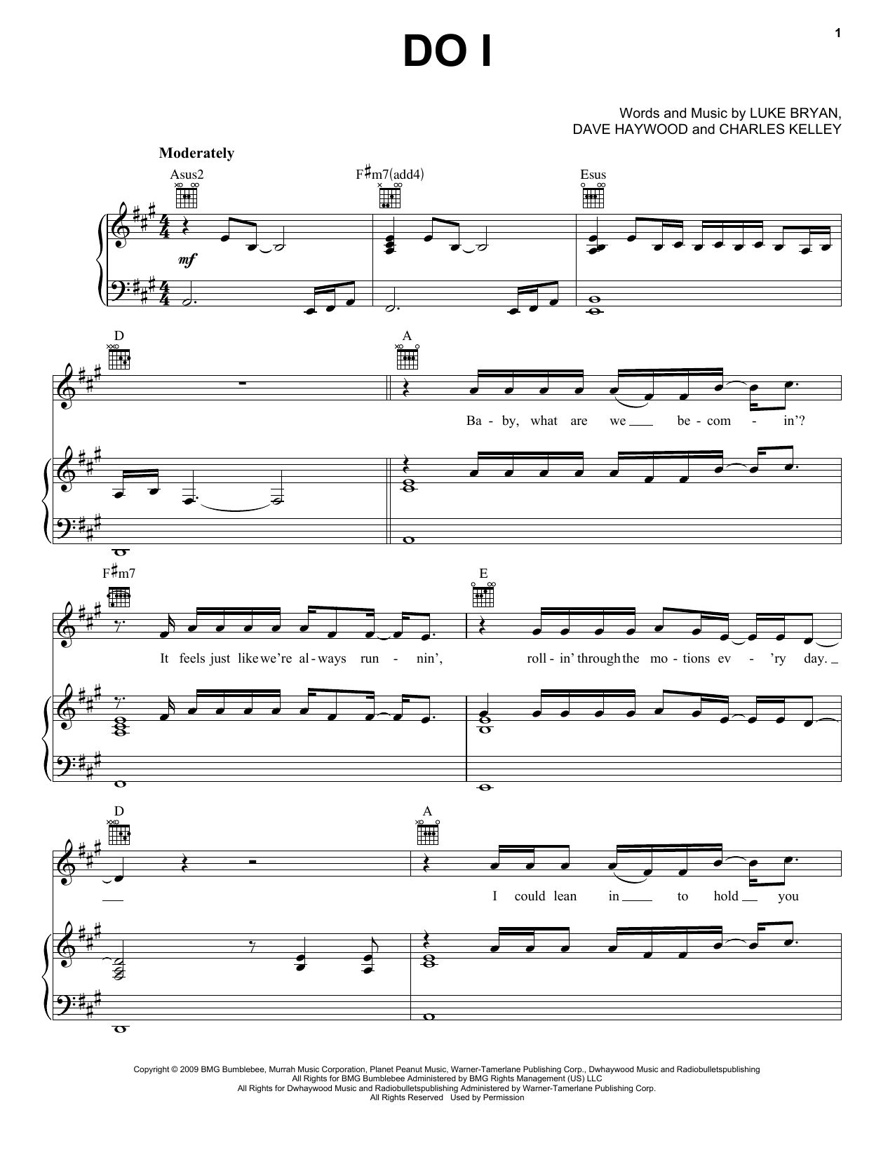 Download Luke Bryan Do I Sheet Music and learn how to play Easy Guitar Tab PDF digital score in minutes