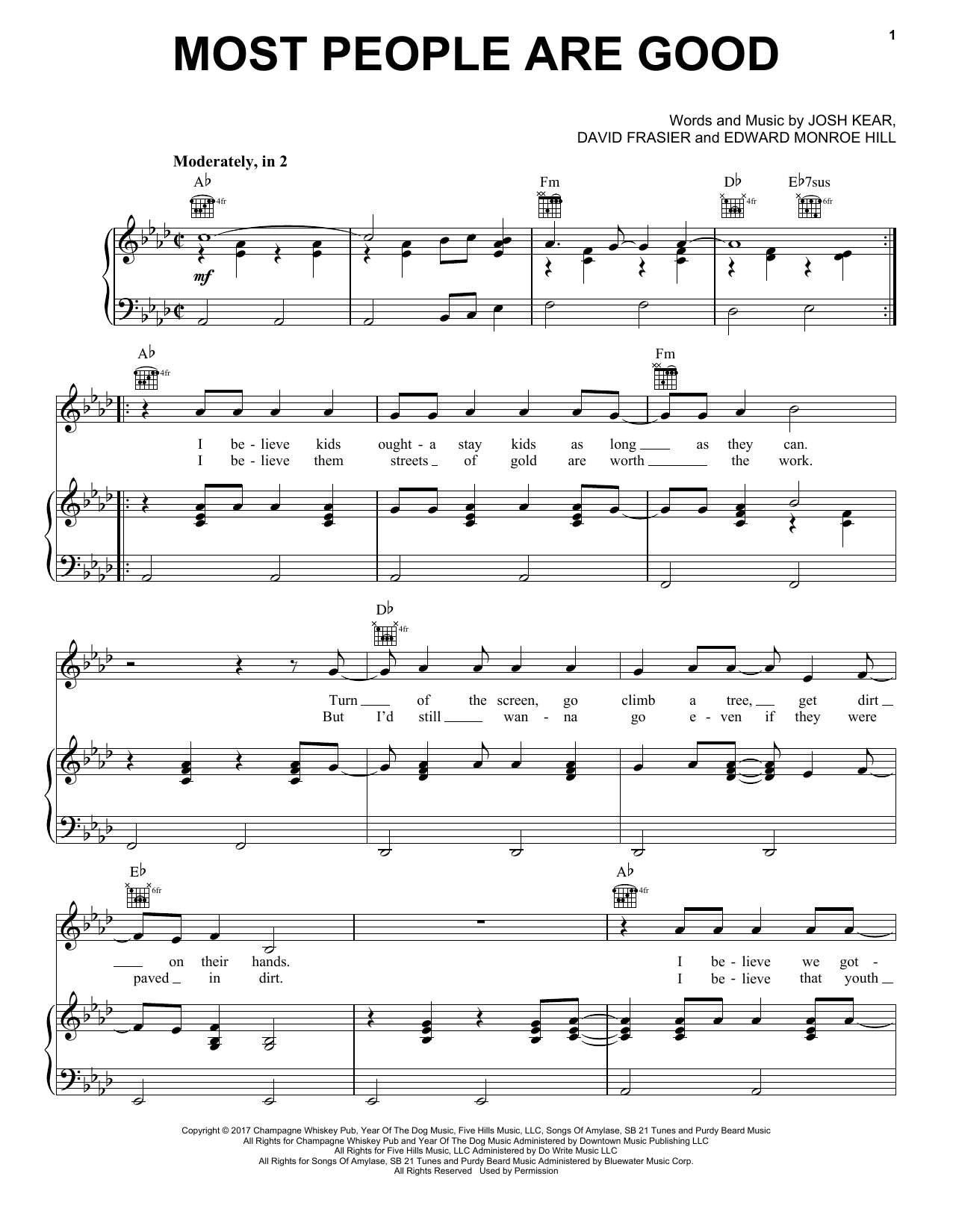 Download Luke Bryan Most People Are Good Sheet Music and learn how to play Very Easy Piano PDF digital score in minutes