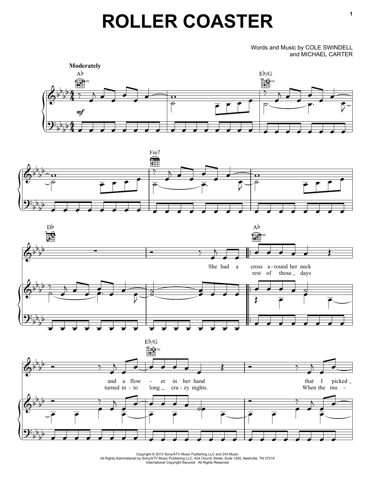 Download Luke Bryan Roller Coaster Sheet Music and learn how to play Piano, Vocal & Guitar (Right-Hand Melody) PDF digital score in minutes