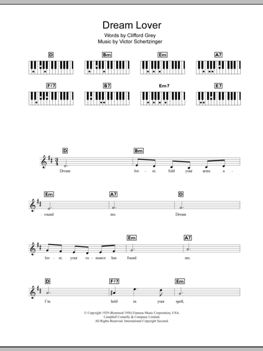 Download Lulu Dream Lover Sheet Music and learn how to play Keyboard PDF digital score in minutes
