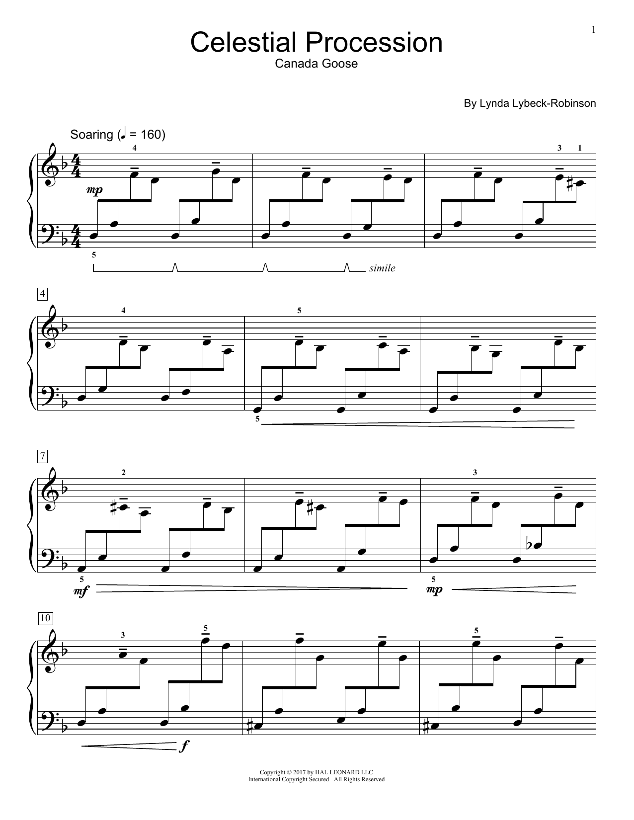Download Lynda Lybeck-Robinson Celestial Procession Sheet Music and learn how to play Educational Piano PDF digital score in minutes