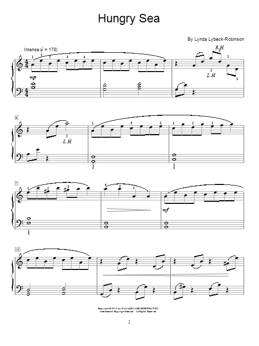 Download Lynda Lybeck-Robinson Hungry Sea Sheet Music and learn how to play Easy Piano PDF digital score in minutes