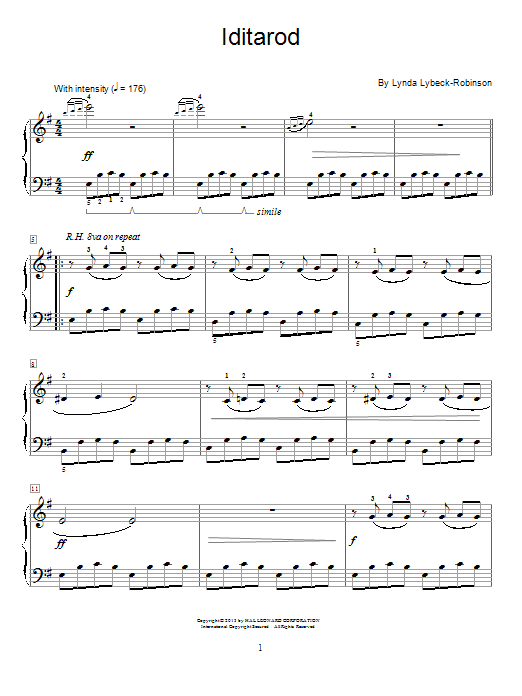 Download Lynda Lybeck-Robinson Iditarod Sheet Music and learn how to play Easy Piano PDF digital score in minutes