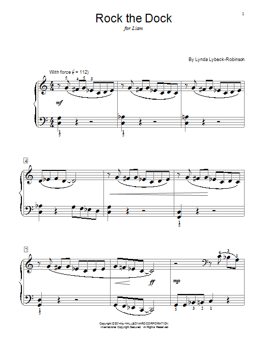 Download Lynda Lybeck-Robinson Rock The Dock Sheet Music and learn how to play Easy Piano PDF digital score in minutes