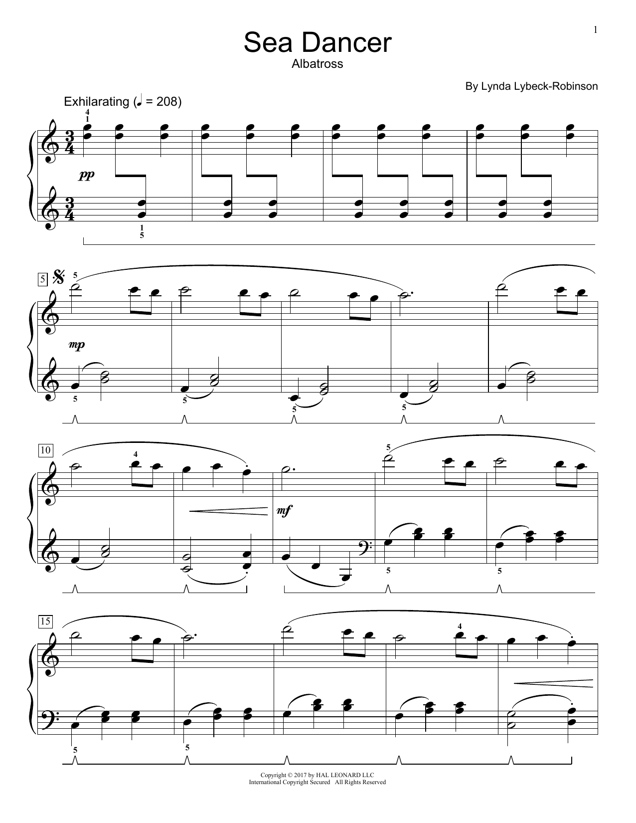 Download Lynda Lybeck-Robinson Sea Dancer Sheet Music and learn how to play Educational Piano PDF digital score in minutes