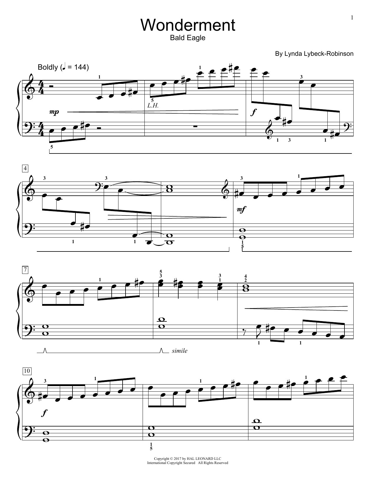 Download Lynda Lybeck-Robinson Wonderment Sheet Music and learn how to play Educational Piano PDF digital score in minutes