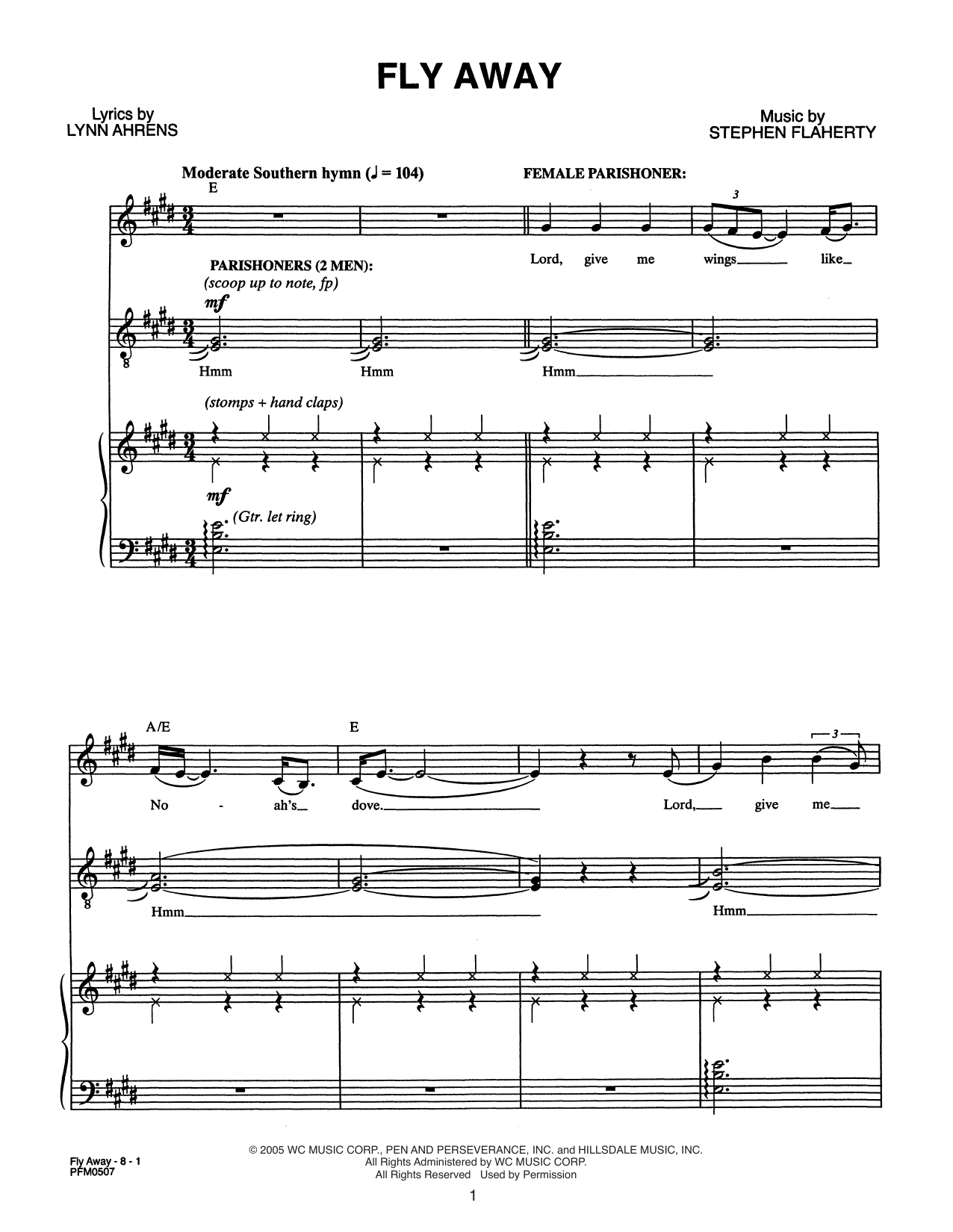 Download Lynn Ahrens and Stephen Flaherty Fly Away (from Dessa Rose: A New Musical) Sheet Music and learn how to play Piano & Vocal PDF digital score in minutes