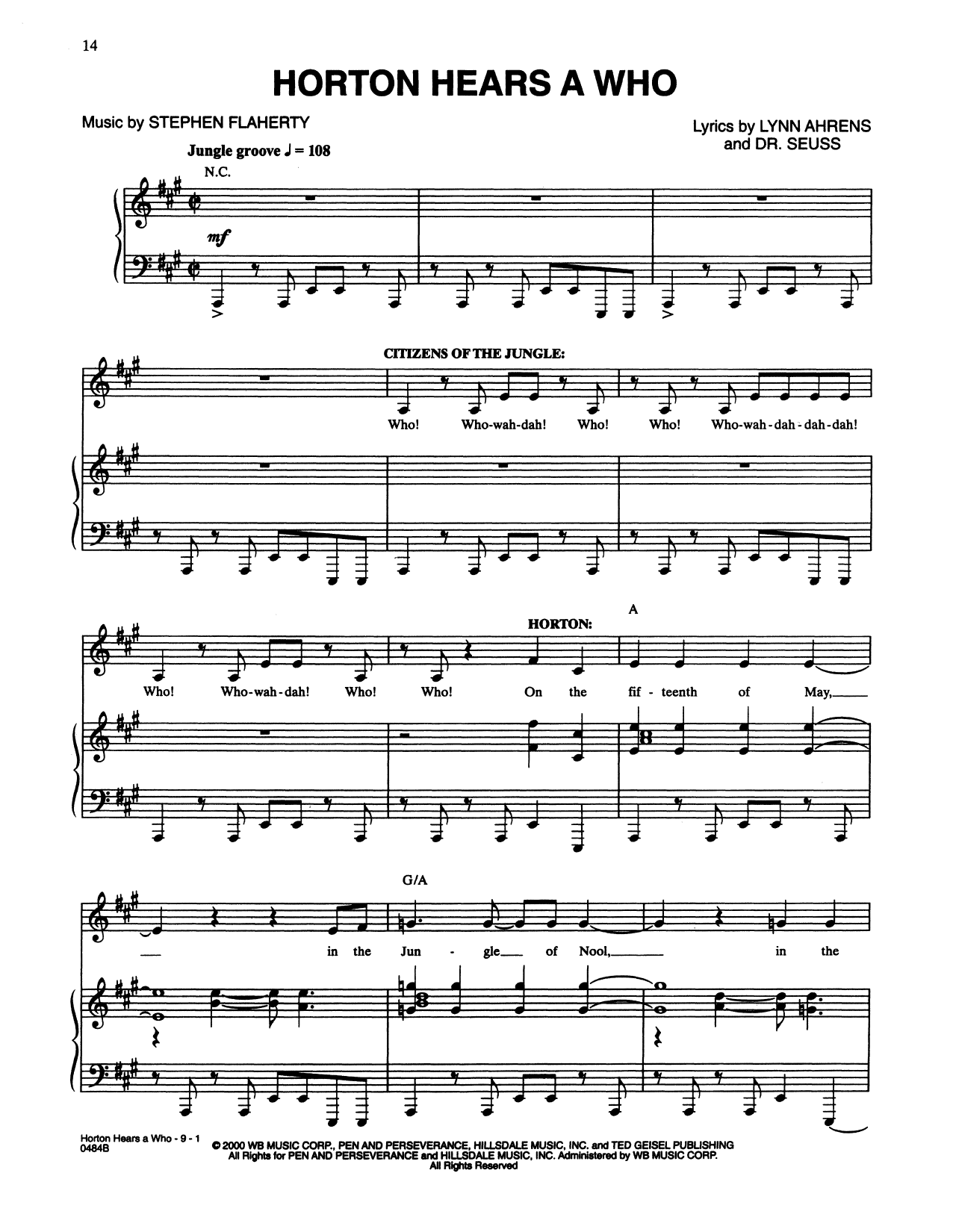 Download Lynn Ahrens and Stephen Flaherty Horton Hears A Who (from Seussical The Musical) Sheet Music and learn how to play Piano & Vocal PDF digital score in minutes
