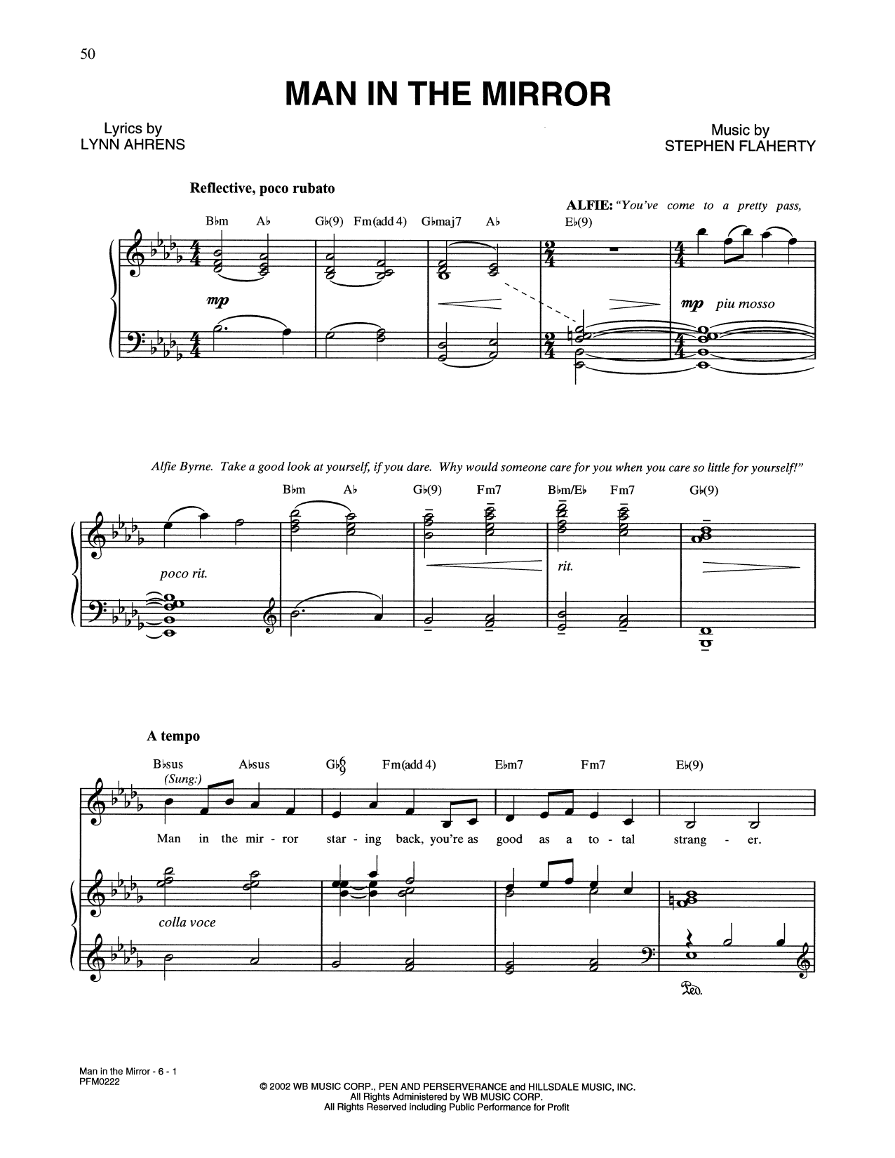 Download Lynn Ahrens and Stephen Flaherty Man In The Mirror (from A Man Of No Importance: A New Musical) Sheet Music and learn how to play Piano & Vocal PDF digital score in minutes