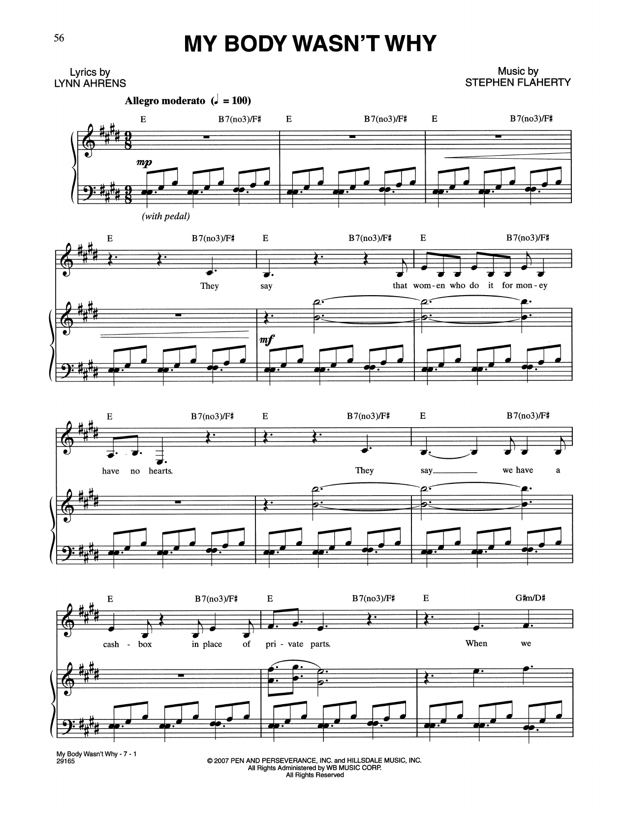 Download Lynn Ahrens and Stephen Flaherty My Body Wasn't Why (from The Glorious Ones) Sheet Music and learn how to play Piano & Vocal PDF digital score in minutes