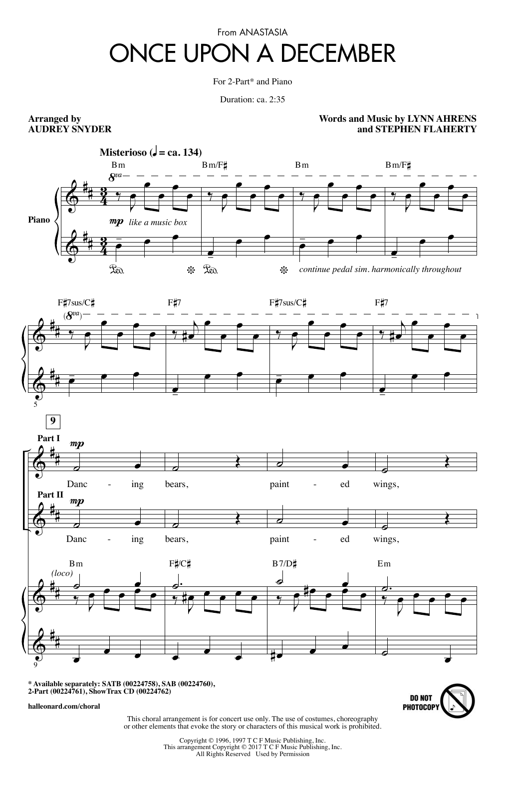 Download Audrey Snyder Once Upon A December Sheet Music and learn how to play SATB PDF digital score in minutes