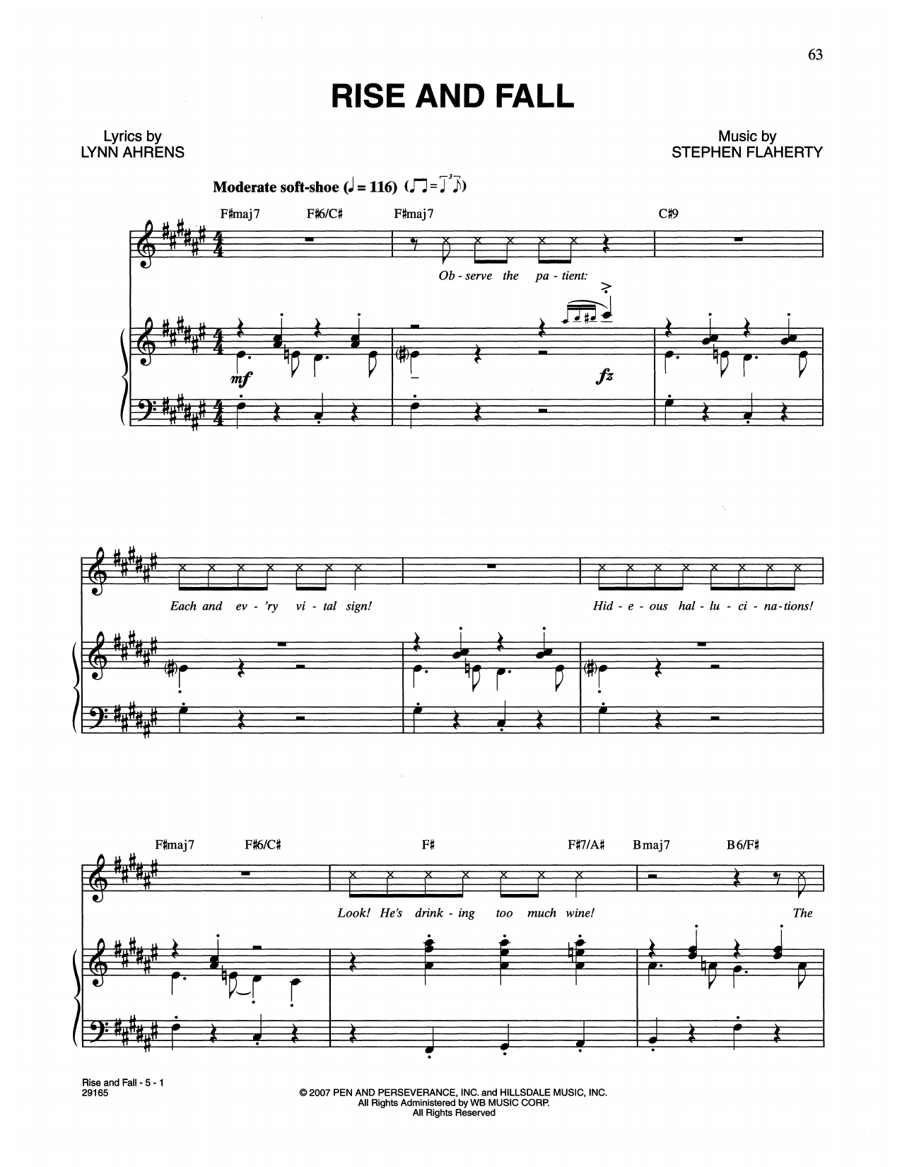 Download Lynn Ahrens and Stephen Flaherty Rise And Fall (from The Glorious Ones) Sheet Music and learn how to play Piano & Vocal PDF digital score in minutes