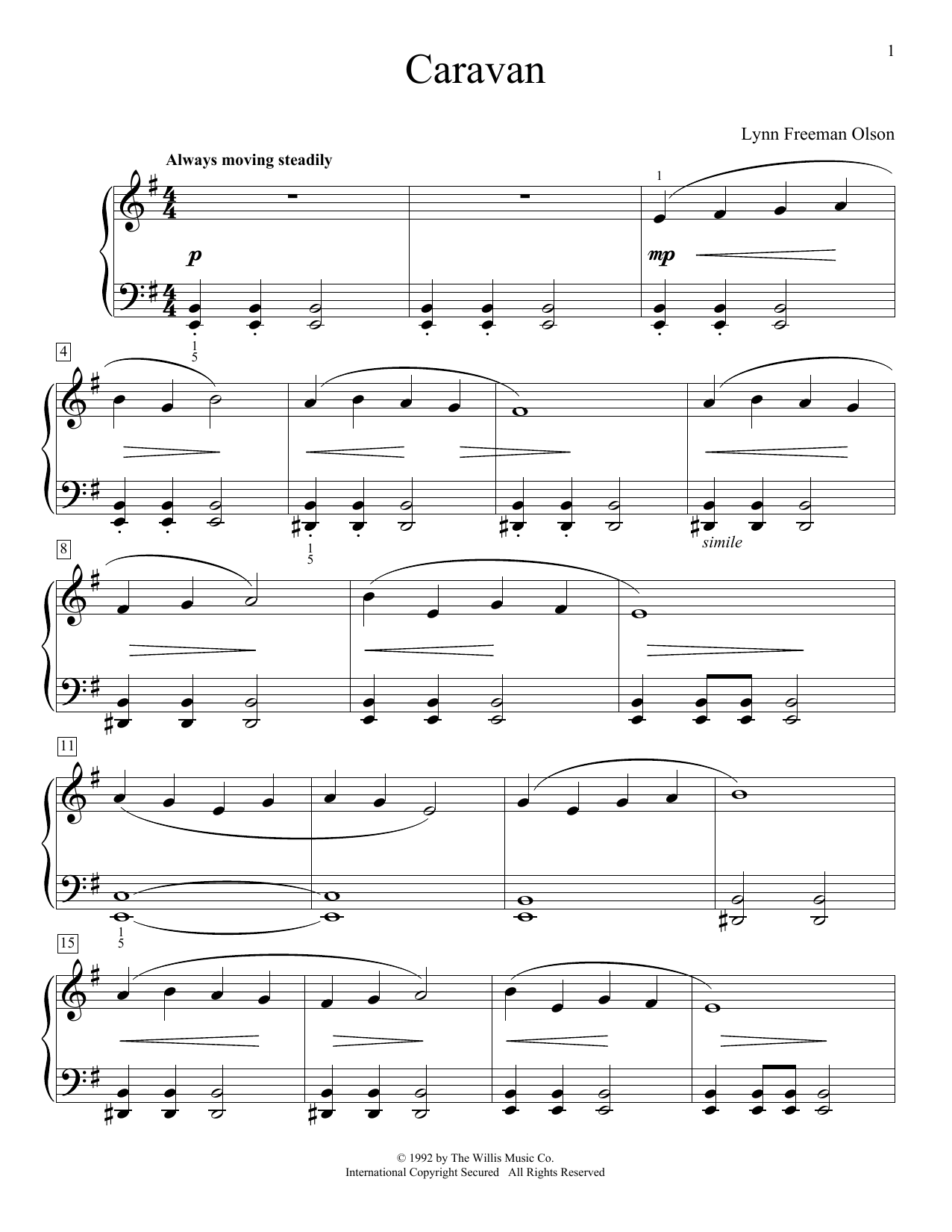 Download Lynn Freeman Olson Caravan Sheet Music and learn how to play Educational Piano PDF digital score in minutes