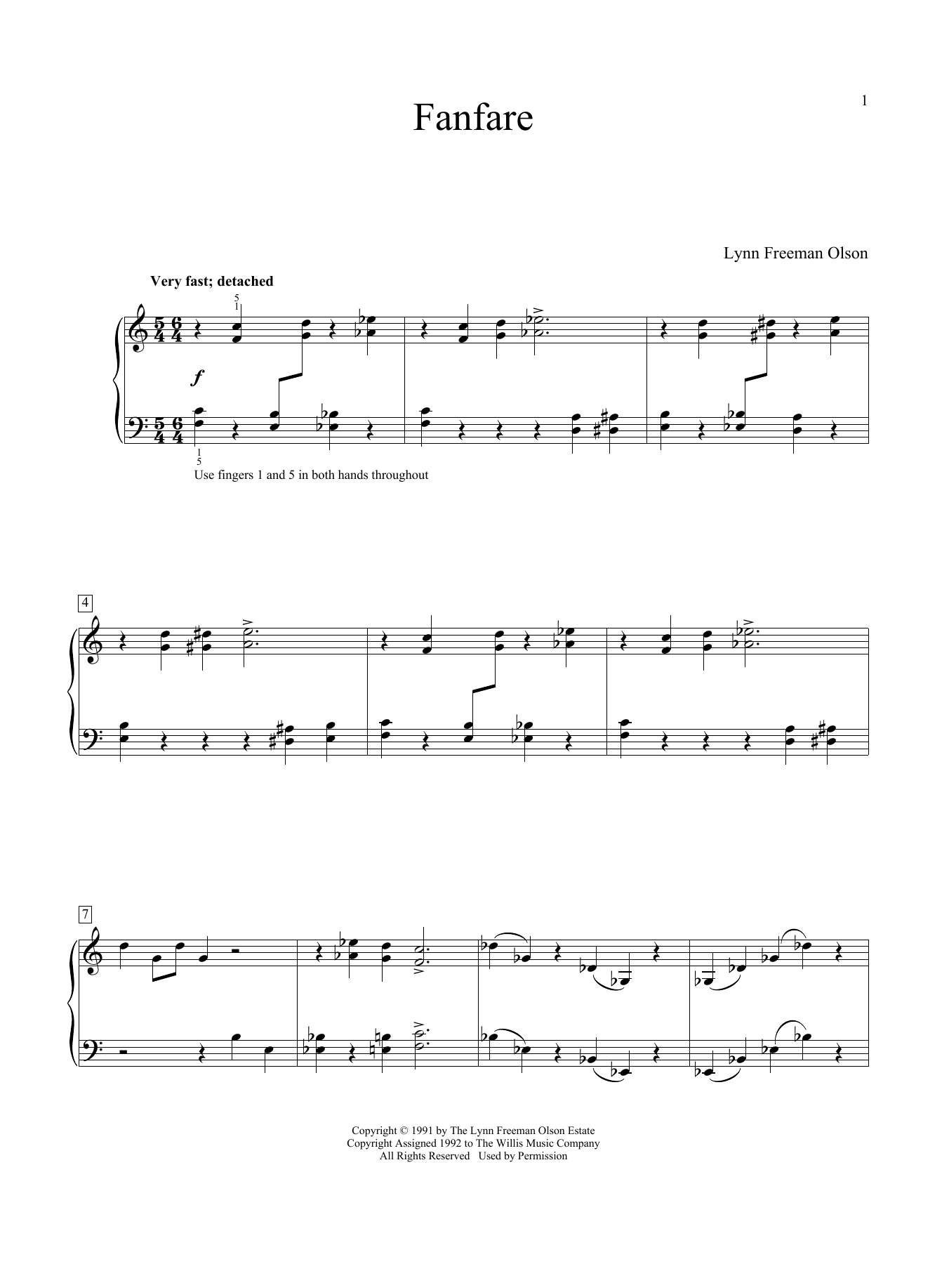 Download Lynn Freeman Olson Fanfare Sheet Music and learn how to play Educational Piano PDF digital score in minutes