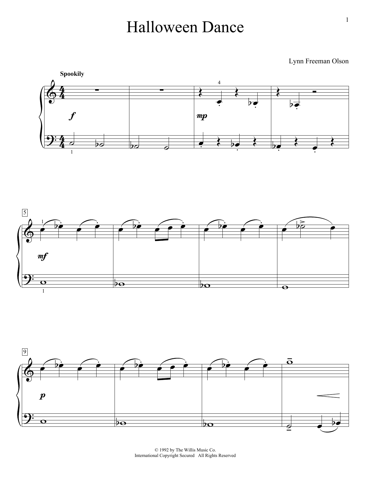 Download Lynn Freeman Olson Halloween Dance Sheet Music and learn how to play Educational Piano PDF digital score in minutes