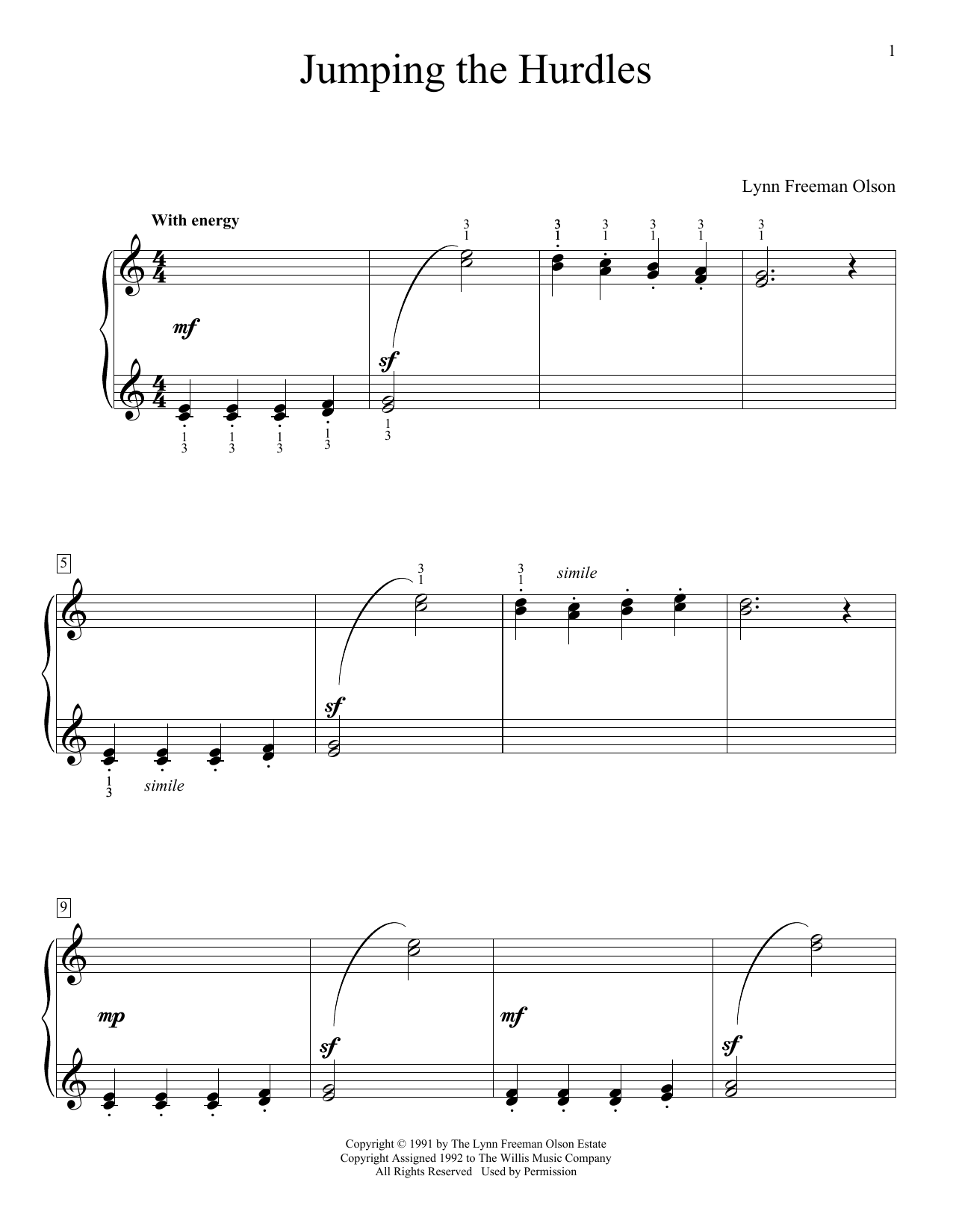 Download Lynn Freeman Olson Jumping The Hurdles Sheet Music and learn how to play Educational Piano PDF digital score in minutes