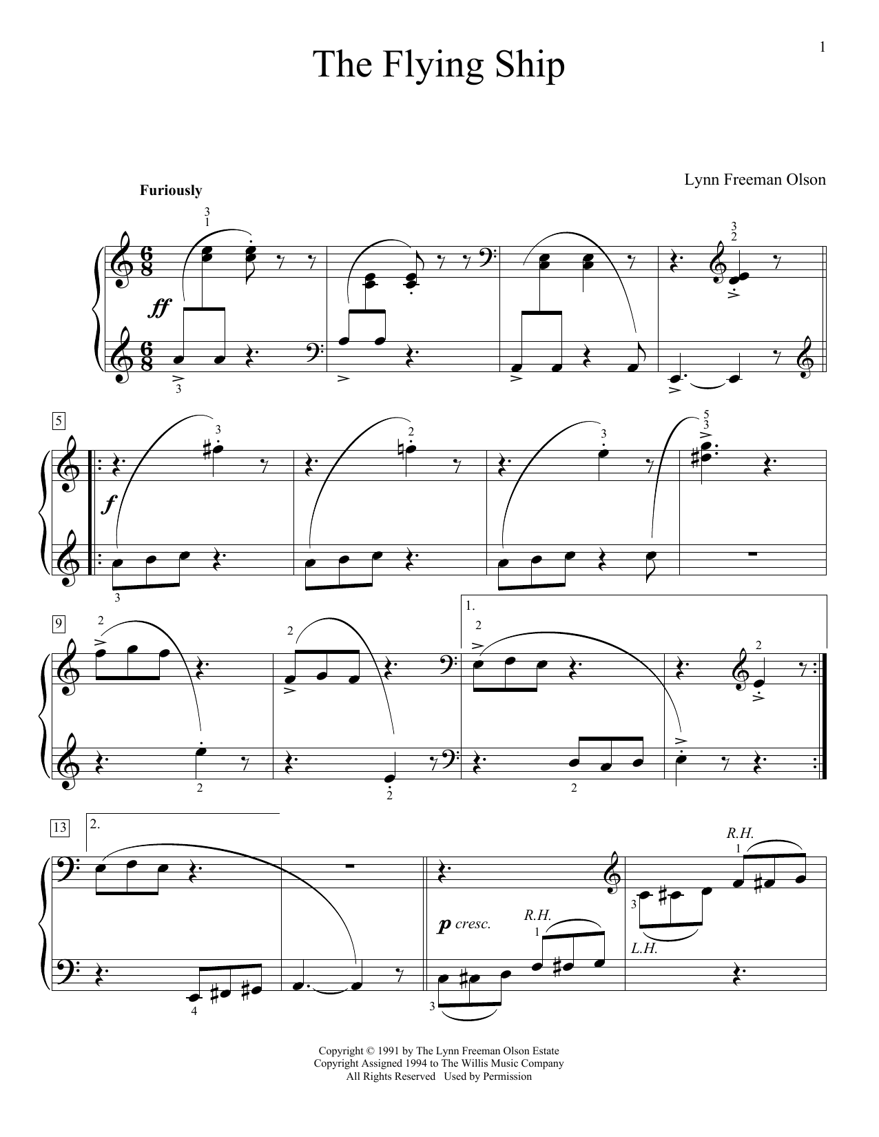 Download Lynn Freeman Olson The Flying Ship Sheet Music and learn how to play Educational Piano PDF digital score in minutes