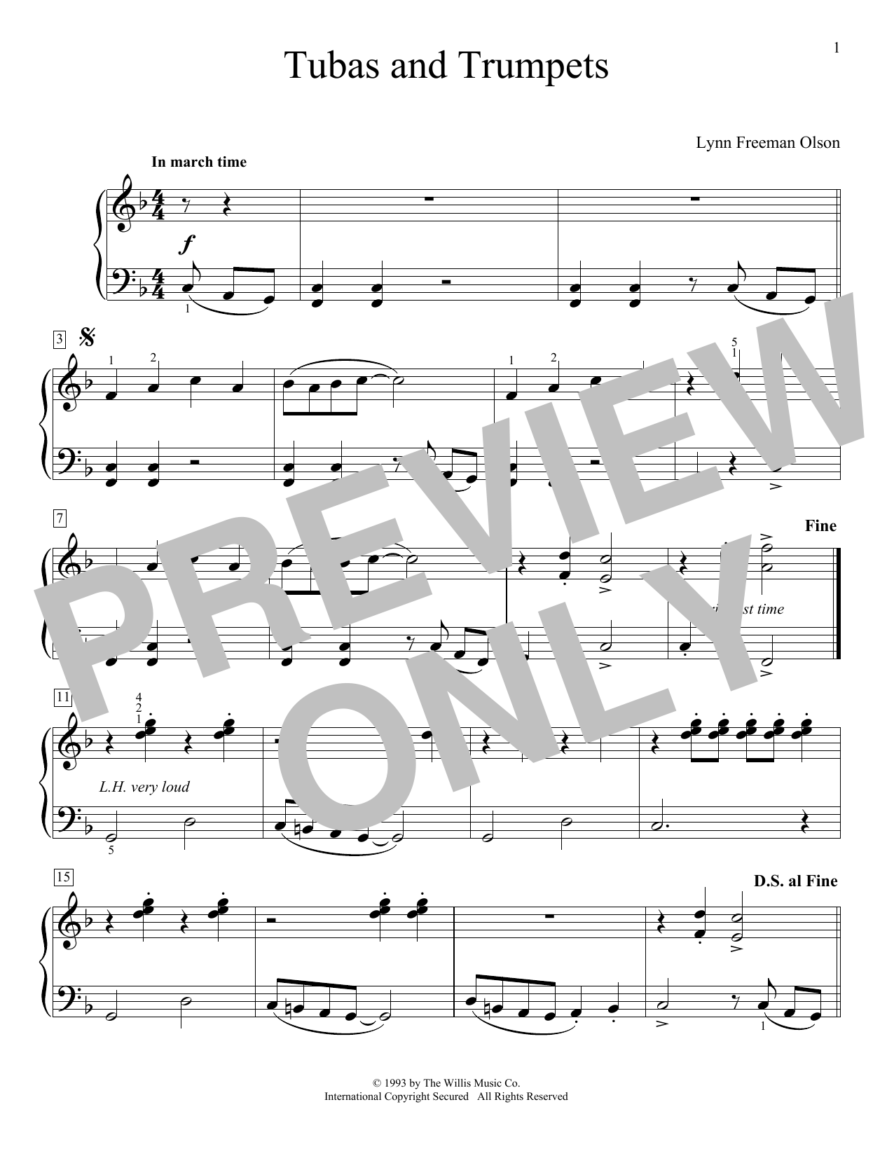 Download Lynn Freeman Olson Tubas And Trumpets Sheet Music and learn how to play Educational Piano PDF digital score in minutes