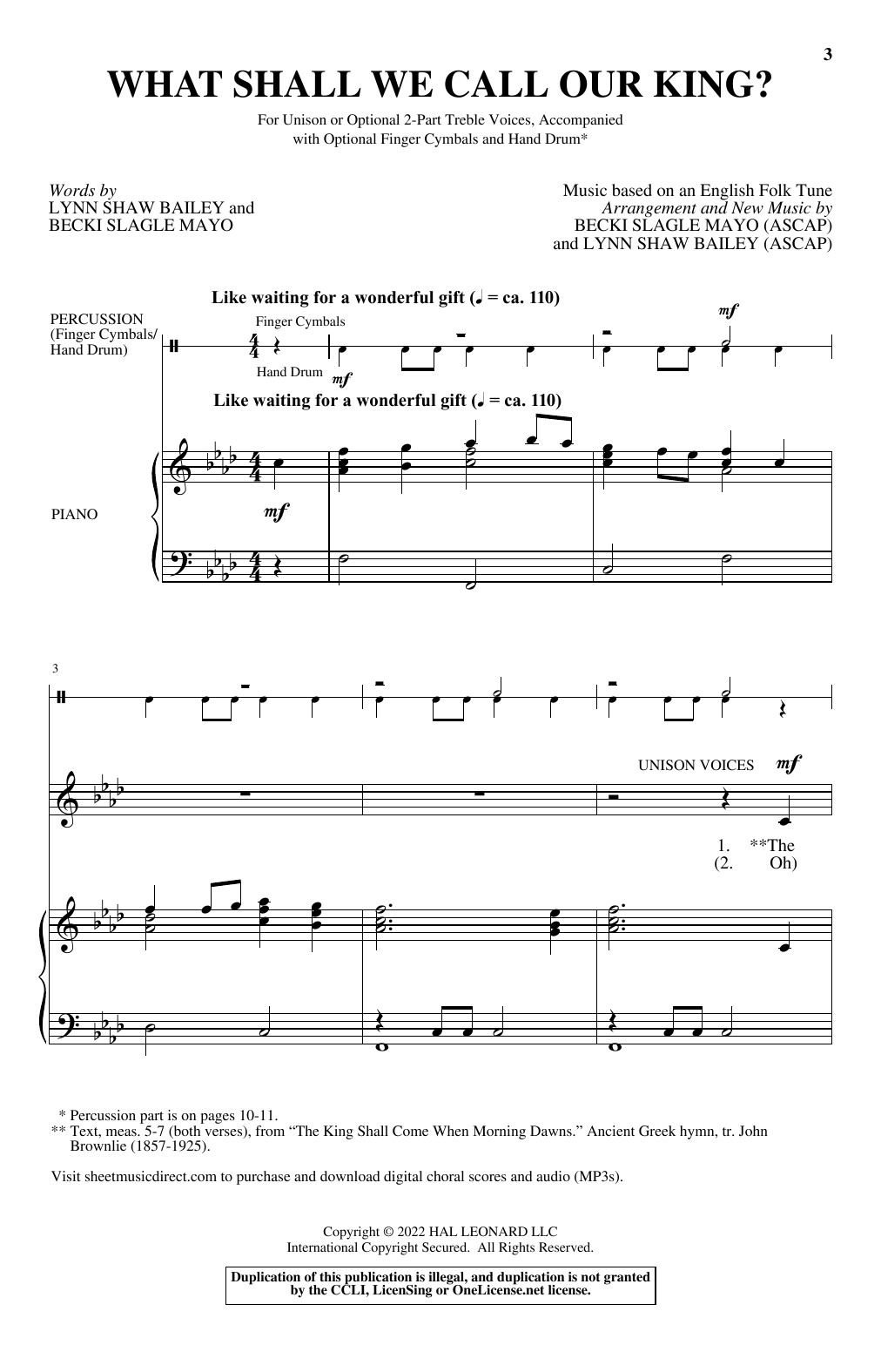 Download Lynn Shaw Bailey and Becki Slagle Mayo What Shall We Call Our King? Sheet Music and learn how to play Choir PDF digital score in minutes
